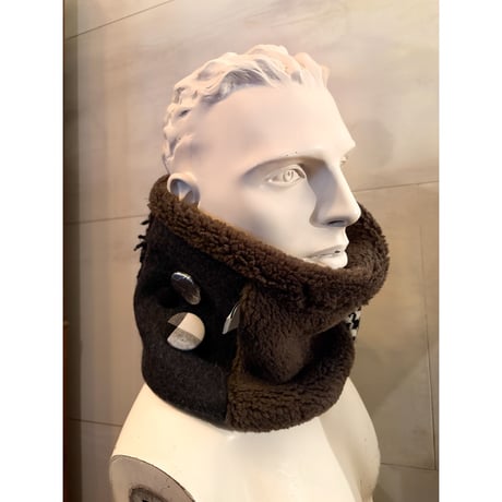 reversible patchwork neck warmer
