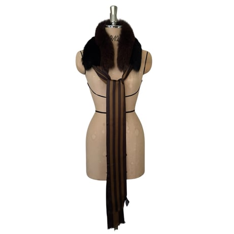 FENDI long Fox and Rabbit Shawl