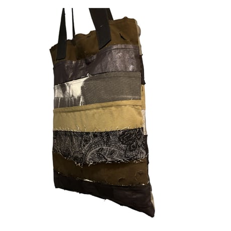 armycolor patchwork tote bag