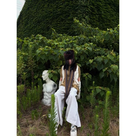 FENDI long Fox and Rabbit Shawl