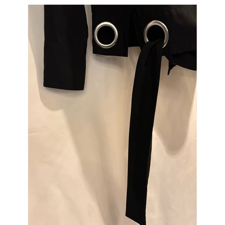yohji yamamoto with eyelets zipper shirt