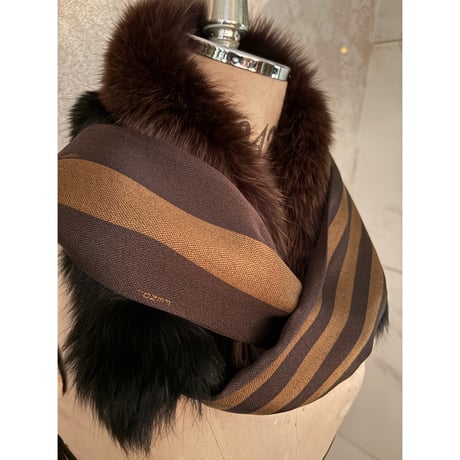 FENDI long Fox and Rabbit Shawl