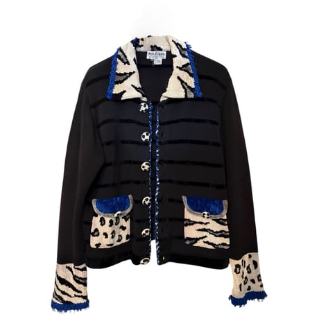 Leopard print covered button jacket