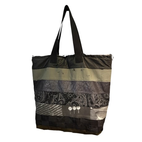 armycolor patchwork tote bag