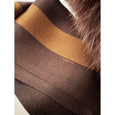 FENDI long Fox and Rabbit Shawl