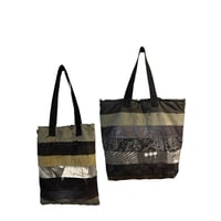 armycolor patchwork tote bag