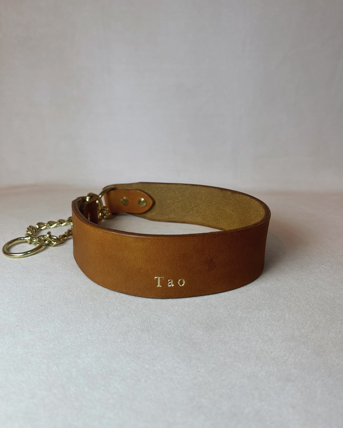 Tod’s 小型犬用　ブラウンレザー首輪　ゴールド金具 Tod's 小型犬用 ブラウンレザー首輪 ゴールド金具