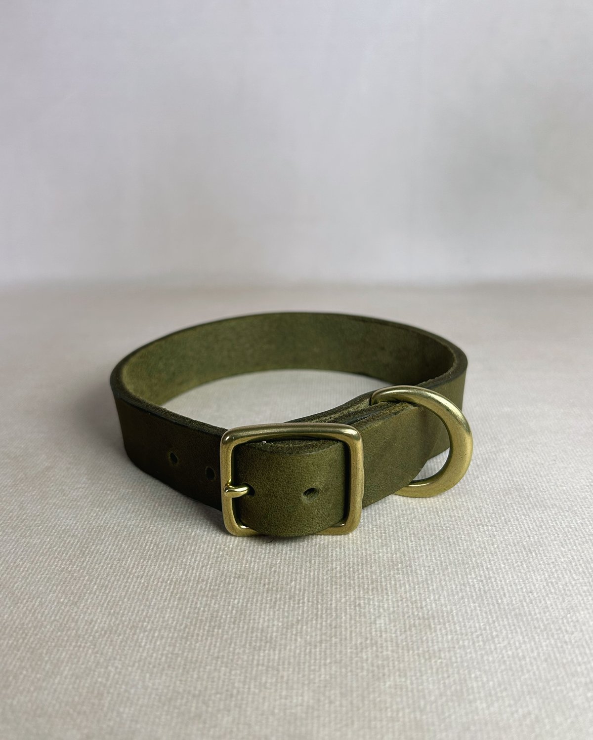 LEONARD & CHURCH ヘリンボーン生地 ✕ ブラウンレザー首輪 犬