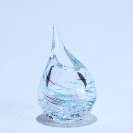 一輪挿し「雨雫」 トルコグリーン/金赤