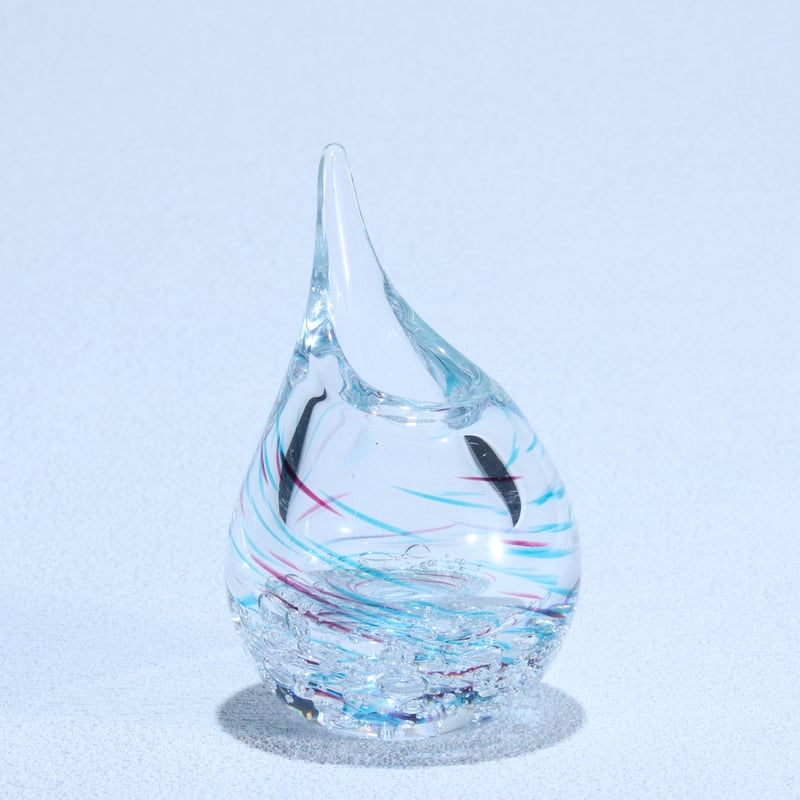 一輪挿し「雨雫」 トルコグリーン/金赤 | グラスアート黒木 | 公式