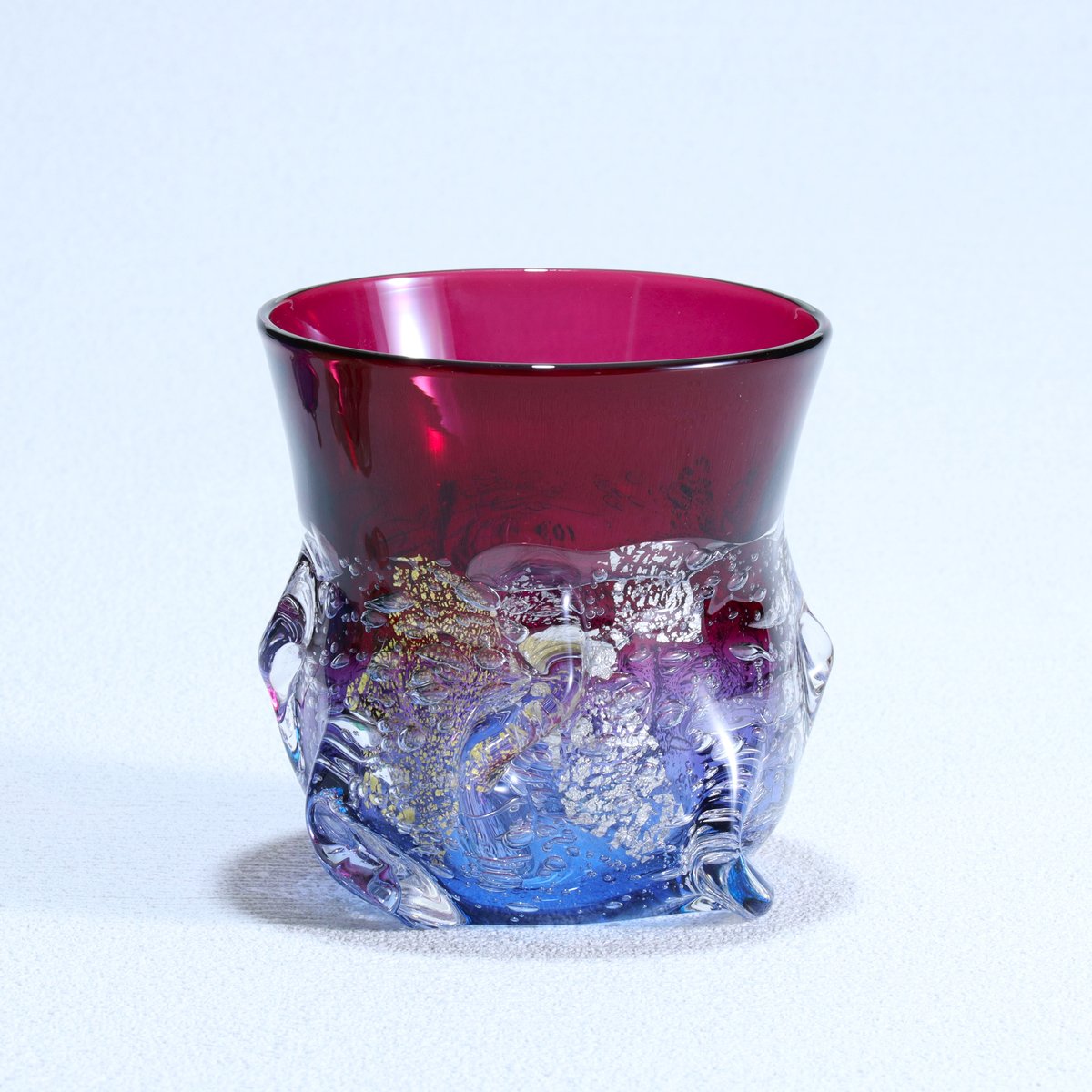 ロックグラス 「Jewelry Ice～氷の宝石～」 金赤/オーシャンブルー