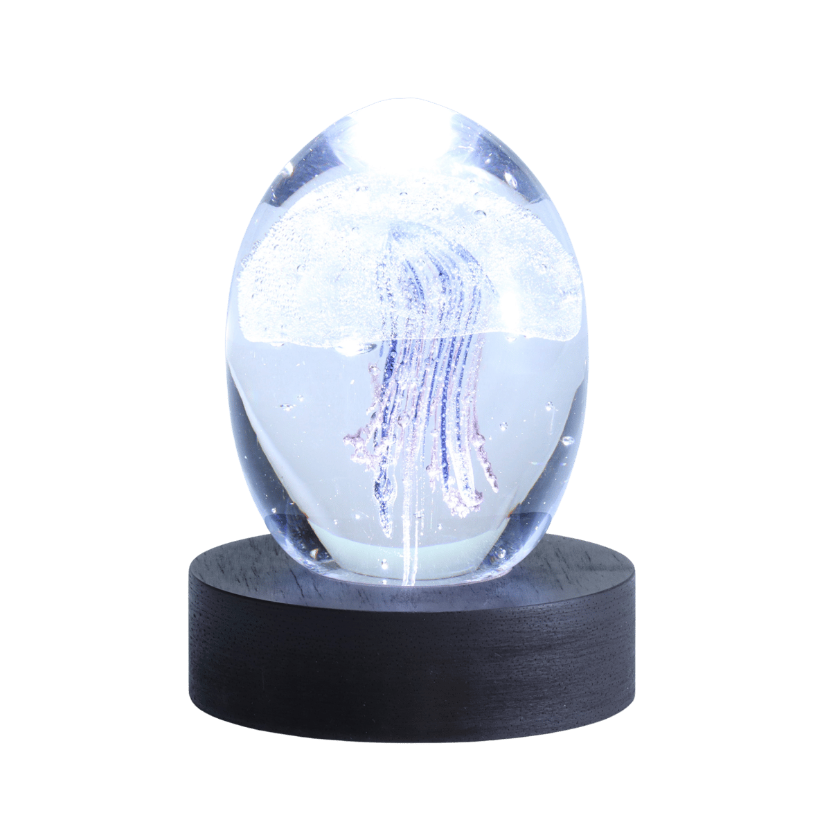 オブジェ 「ジェリーフィッシュ」コバルトブルー LED台座付 | グラス