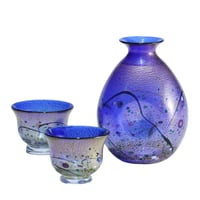 酒器セット 金彩象嵌「光琳 雅」 コバルトブルー