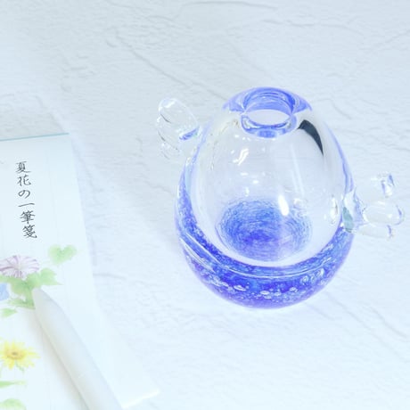 一輪挿し「天使の卵」渚大 コバルトブルー