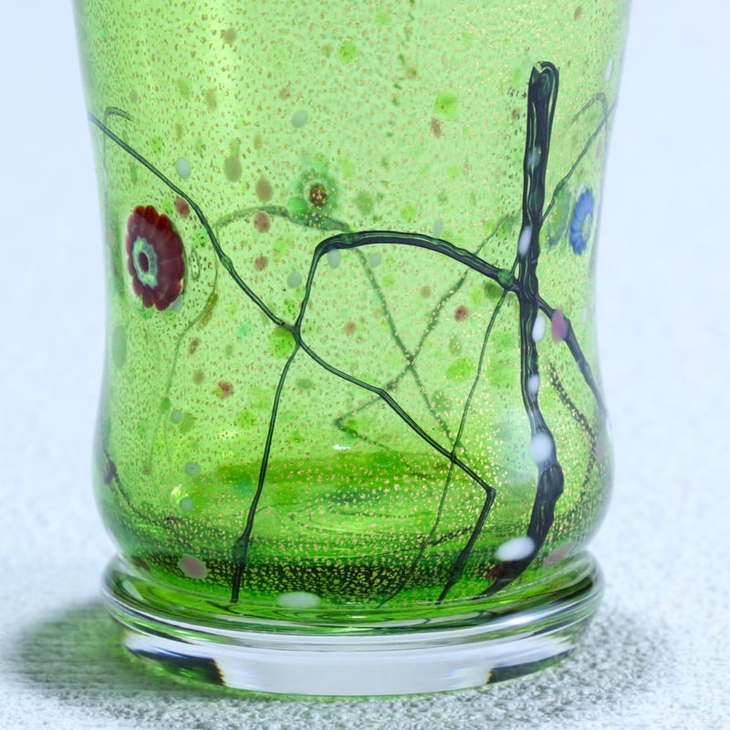 ガラスペアぐい呑み★定価約10万★セット価格、グリーン色★新品未使用、送料無料★ ガラスペアぐい呑み定価約10万セットグリーン色 ぐい呑み（ライト