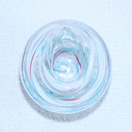 一輪挿し「雨雫」 トルコグリーン/金赤