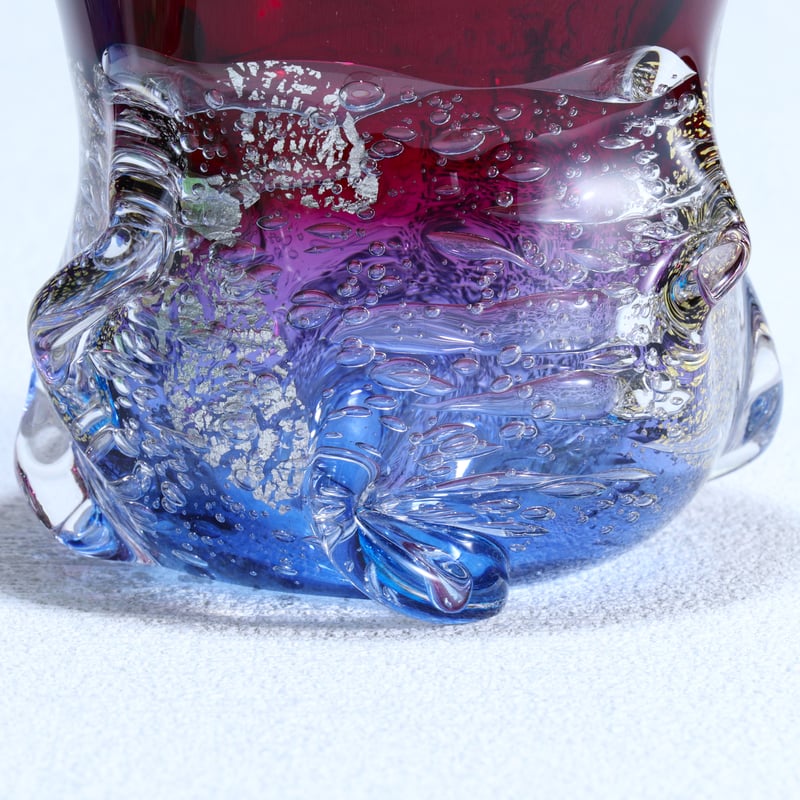 ロックグラス 「Jewelry Ice～氷の宝石～」 金赤/オーシャンブルー