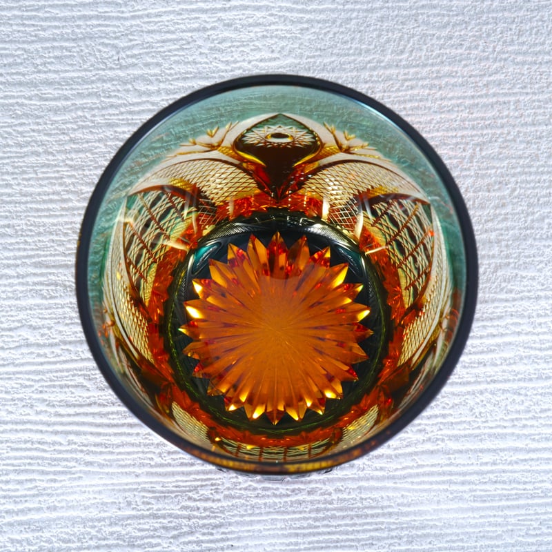 オールドファッション「綾切子」 アンバー/グリーン | グラス