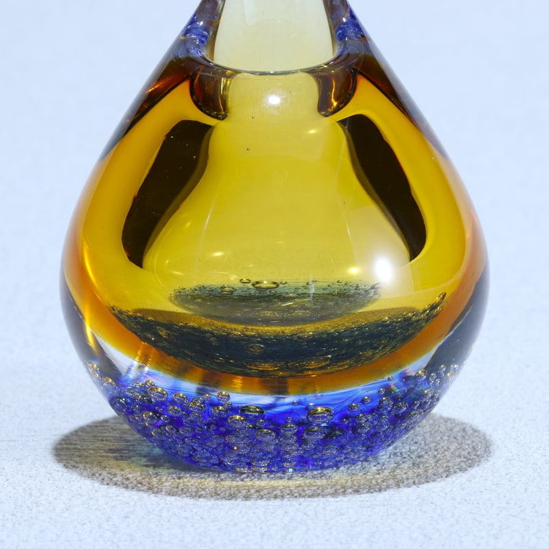 一輪挿し「雨雫」 アンバー/ブルー | グラスアート黒木 | 公式