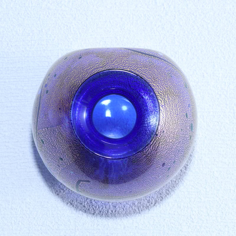 酒器セット 金彩象嵌「光琳 雅」 コバルトブルー | グラスアート黒木