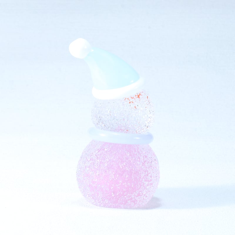 榮：置物「透砂」～雪だるま ニット帽ver～Aタイプ | グラスアート黒木
