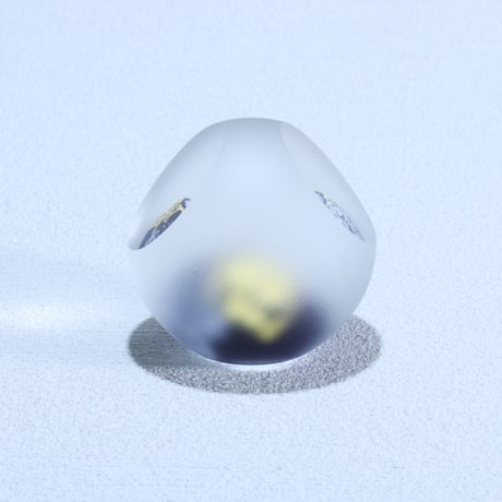 「カット文鎮」丸 コバルトブルー