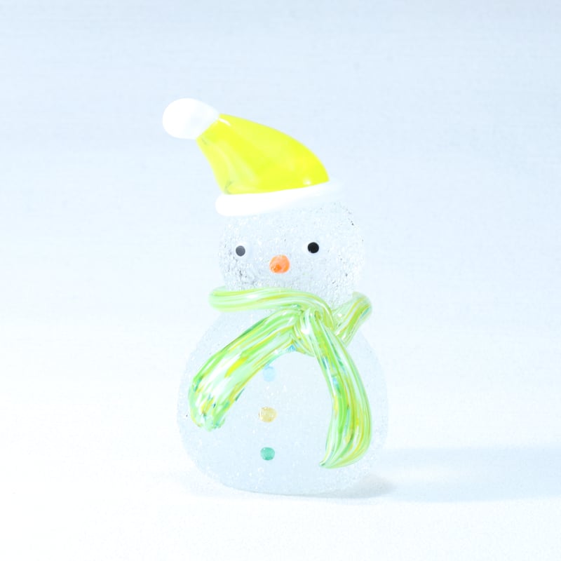 榮：置物「透砂」～雪だるま ニット帽ver～Bタイプ | グラスアート黒木