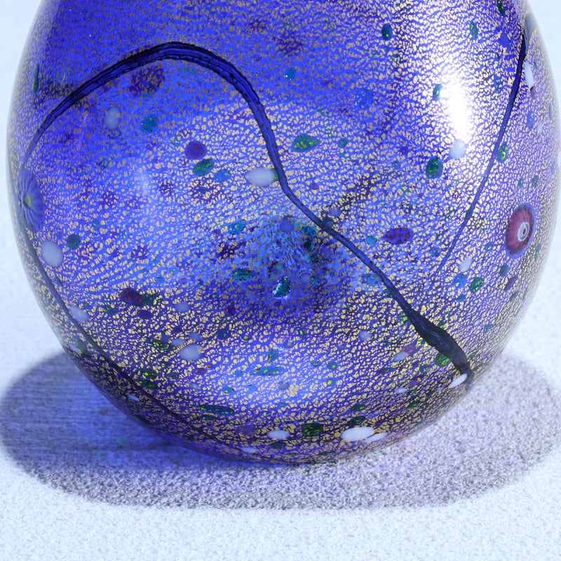 酒器セット 金彩象嵌「光琳 雅」 コバルトブルー | グラスアート黒木