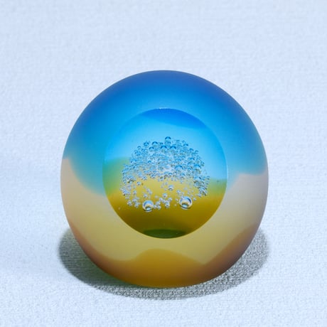 オブジェ「夢 渚」(カット有) オーシャンブルー/アンバー