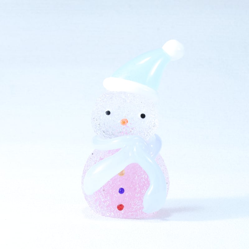 榮：置物「透砂」～雪だるま ニット帽ver～Aタイプ | グラスアート黒木