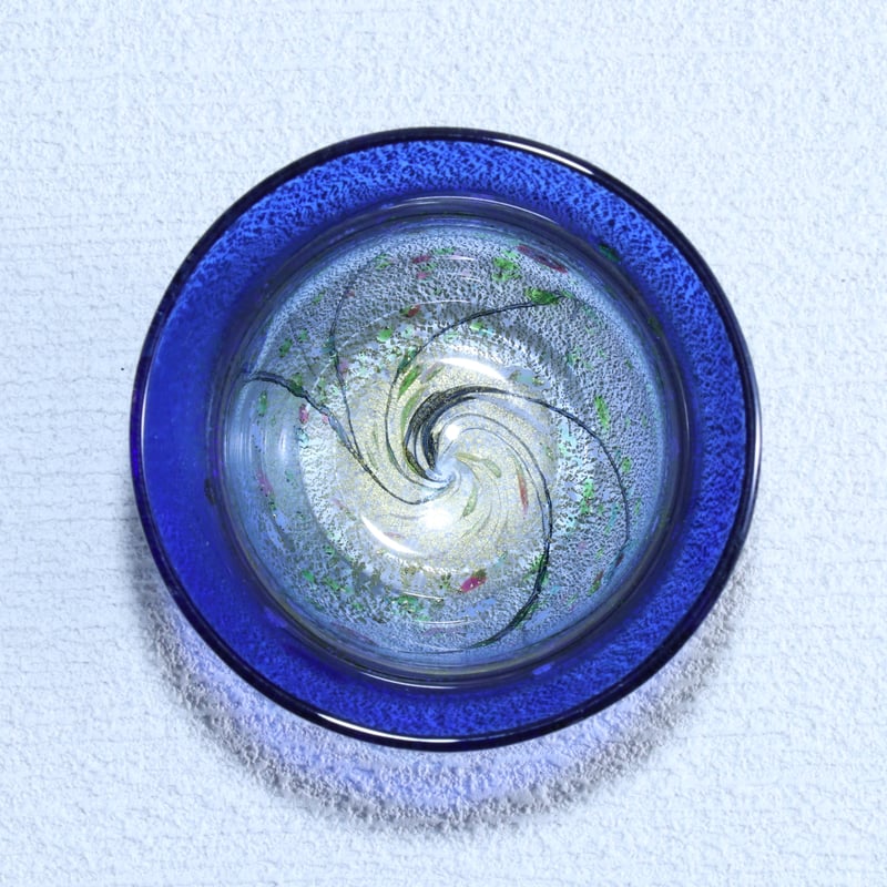 酒器セット 金彩象嵌「光琳 雅」 コバルトブルー | グラスアート黒木