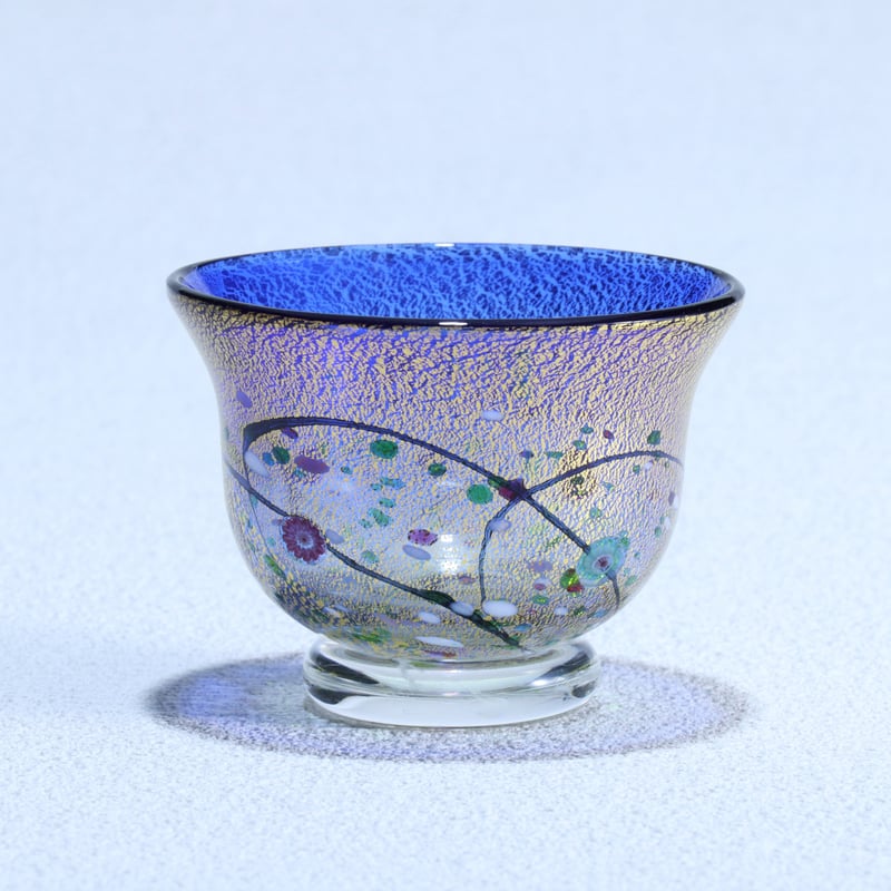 酒器セット 金彩象嵌「光琳 雅」 コバルトブルー | グラスアート黒木