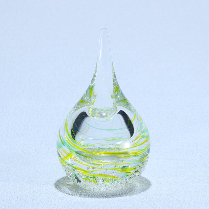 一輪挿し「雨雫」 イエロー/グリーン | グラスアート黒木 | 公式