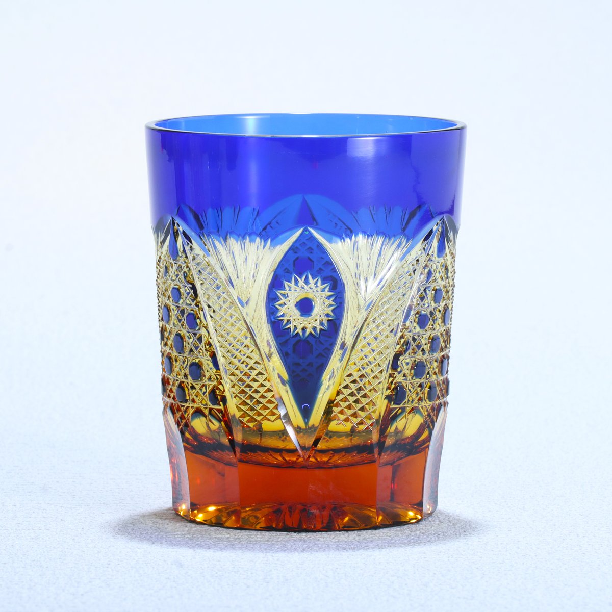 切子ガラス　たくみ工房　切子　ロックグラス　星屑　オールドファッション　アンバー 切子 オールドグラス 食洗機対応 星七宝 グレー 220cc 単品 切子グラス