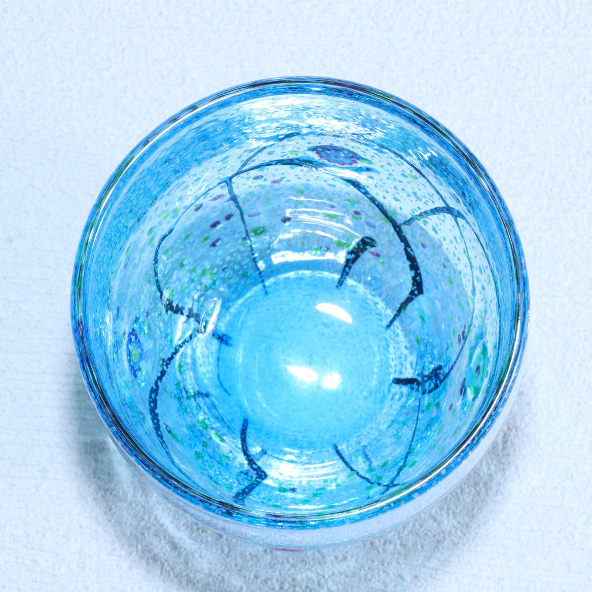 ロックグラス 「光琳 爽」 オーシャンブルー | グラスアート黒木
