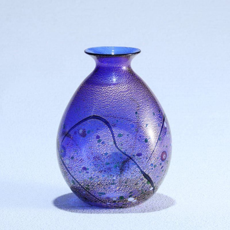 酒器セット 金彩象嵌「光琳 雅」 コバルトブルー | グラスアート黒木