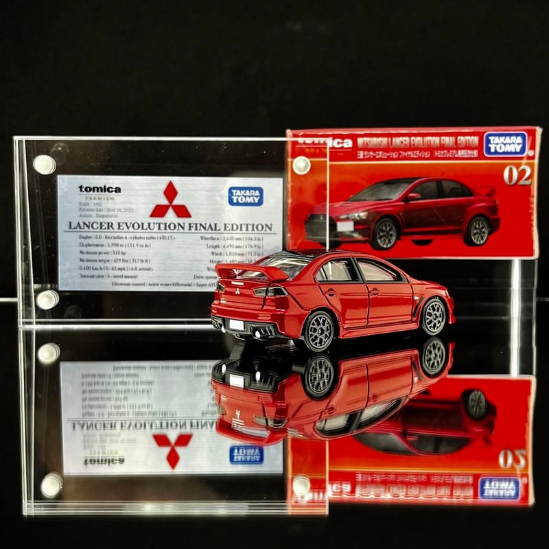 展示用車両解説プレート トミカプレミアム No.02 三菱 ランサー