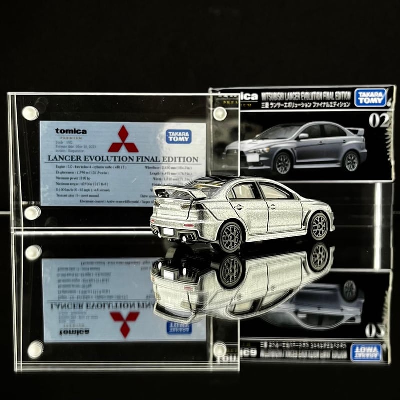 展示用車両解説プレート トミカプレミアム No.02 三菱 ランサー