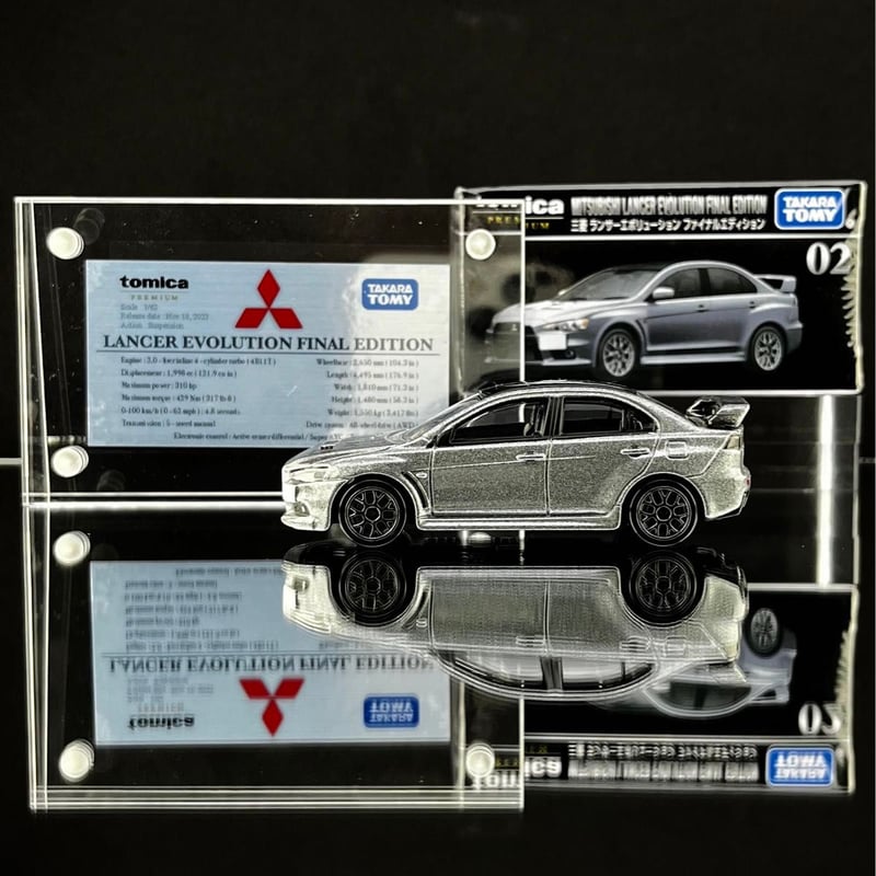 展示用車両解説プレート トミカプレミアム No.02 三菱 ランサー