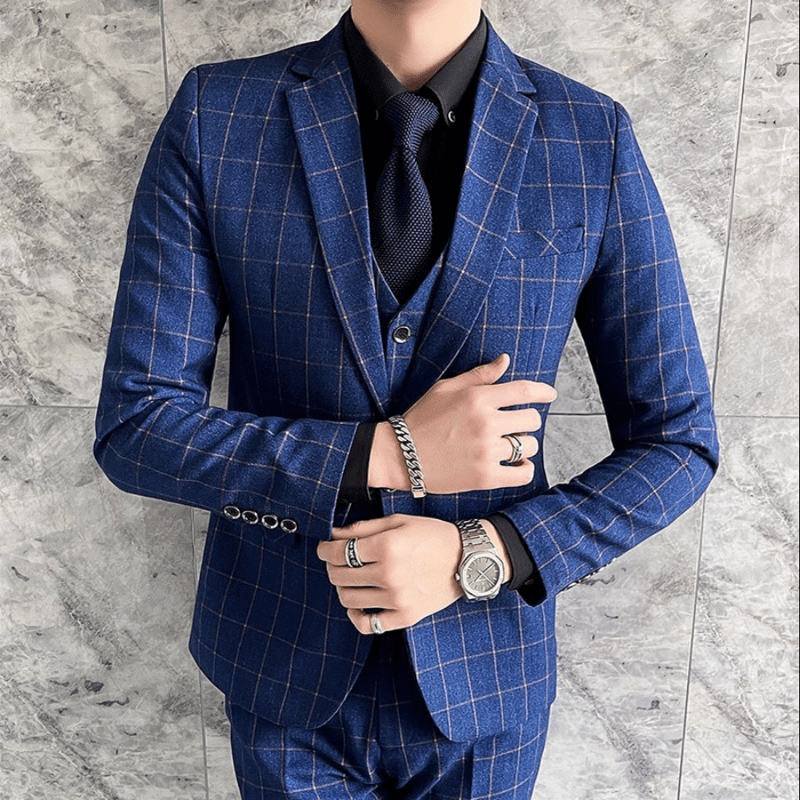 メンズ スーツ 3点セット ジャケット ベスト パンツ チェック メンズ スーツ 3点セット ジャケット ベスト パンツ チェック