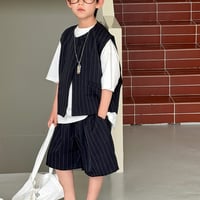 男の子 ボーイ ボーダージレ ショートパンツ セット 夏 涼しい