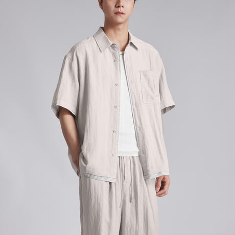 メンズ半袖シャツショーパン夏涼しいセット
