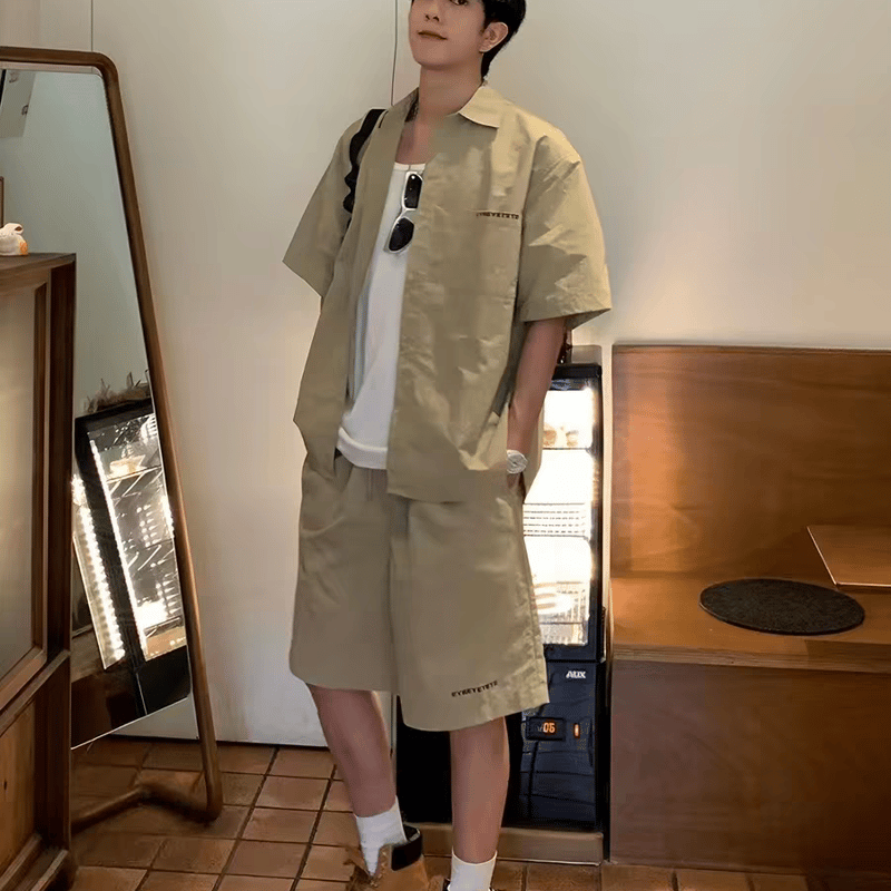 メンズ上下セット半袖シャツ＋ショートパンツ2点セット夏 | DYH