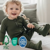 乳幼児用 ジッパー付きロンパース 折り返し可能なラバーカバー付き