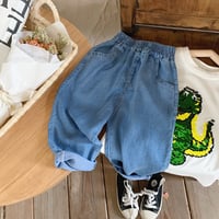 ベビーキッズデニムパンツジーパン薄手春夏90-140cm