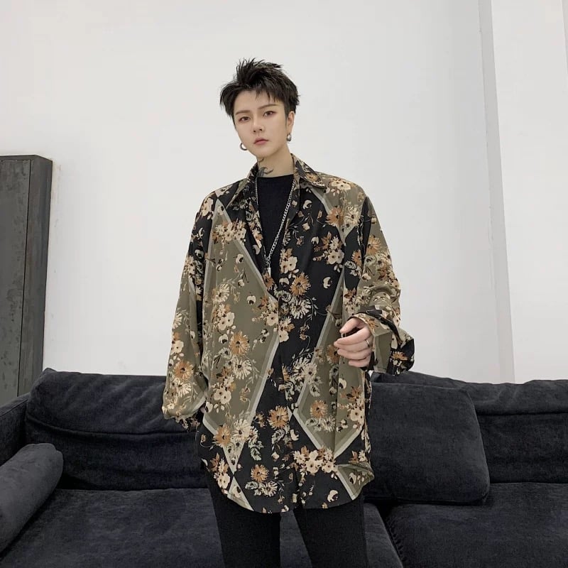 メンズ 花柄 シャツ 総柄 長袖 ホスト 春 秋 | DYHファッション通販