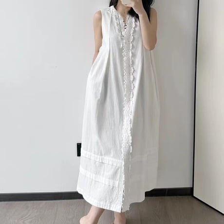 無地ノースリーブワンピ夏ゆったり万能