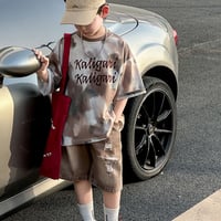 男の子キッズ半袖 T シャツデニムショーツセット 夏ゆったり