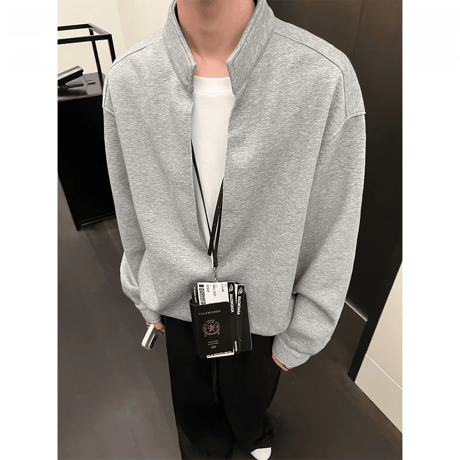 メンズ V ネック長袖 重ね着風トップス + パンツ スポーツカジュアル