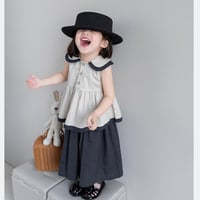 女の子 ノースリーブトップス＋ワイドパンツ 2 点セット